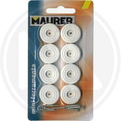 WHITE flat rubber tips under chairs with screws "one price" maurer