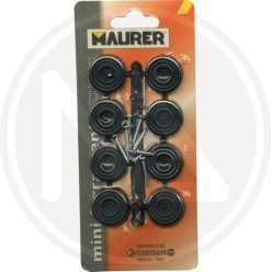 BLACK flat rubber tips under chairs with screws "one price" maurer