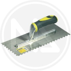 trowel steel plaster toothed type 2 sides rubber handle maurer