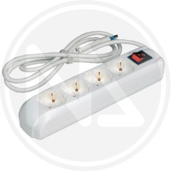 WHITE multisocket 4 DOUBLE schuko with interruptor maurer