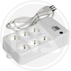 multisocket 6 schuko 2 places with interruptor+prot. mAURER