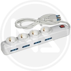 MULTIPRESA 4 SCHUKO + 8 BIPasso Con INTerruttore MAURER