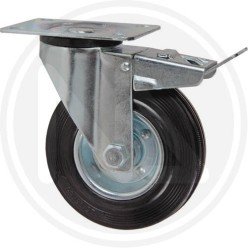 rubber wheel with revolving plate and brake maurer