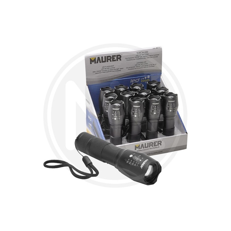 ALUMINUM LED TORCH WITH ZOOM MAURER
