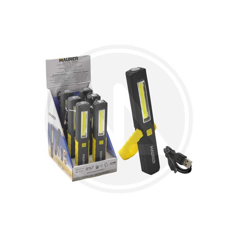 TORCIA a LED PIEGHEVOLE CON batteria ricaricabile MAURER