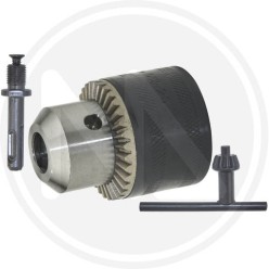 SDS PLus adaptator with steel drill chuck and key maurer