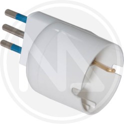 space saving single adapter 10A schuko socket maurer