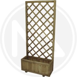 PANNELLO GRIGLIATO IN LEGNO IMPREGNATO CON FIORIERA PAPILLON