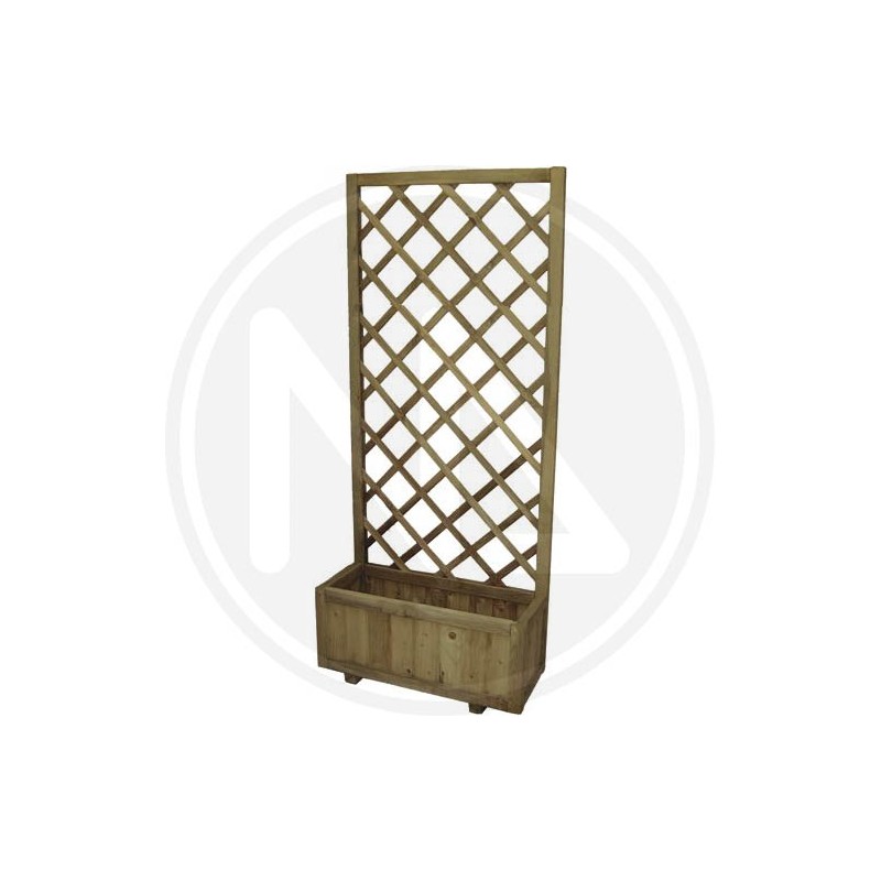 PANNELLO GRIGLIATO IN LEGNO IMPREGNATO CON FIORIERA PAPILLON