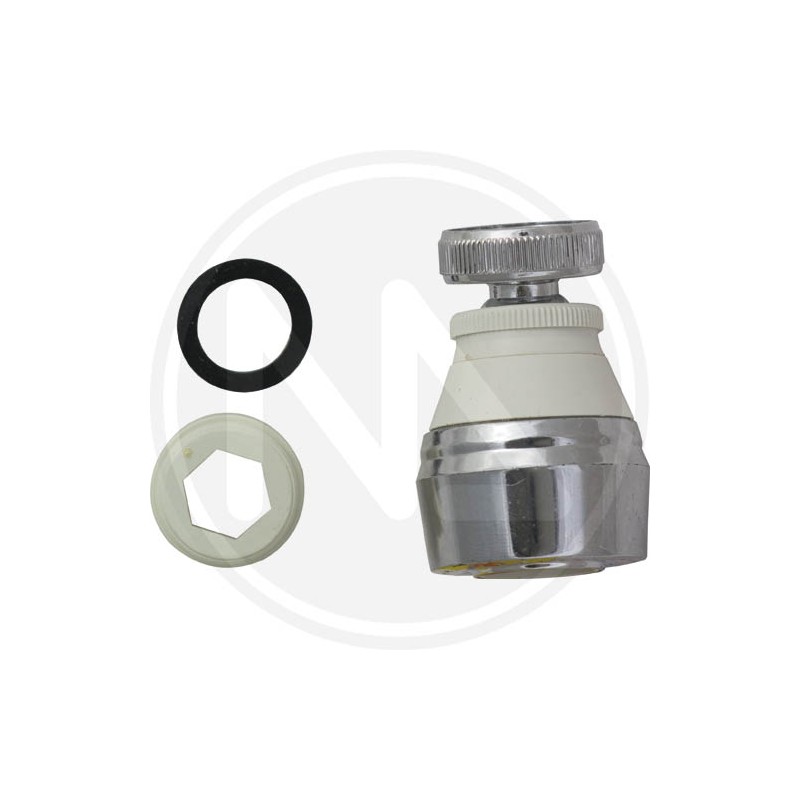 ROMPIGETTO PER RUBINETTO CON GHIERA E SNODO CROMATO BIANCO MAURER