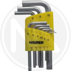 CHIAVI maschio ESAGONALI IN SERIE 9 pZ. maurer