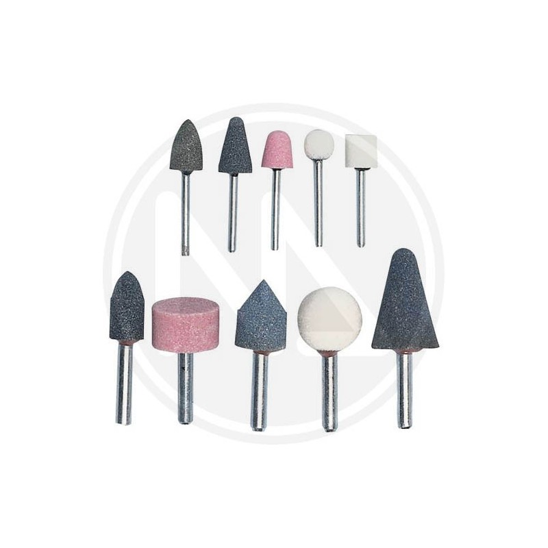 MOLE abrasive con gambo ASSORTITE in serie 10 pz. maurer