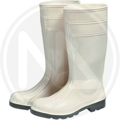STIVALI DI SICUREZZA IN PVC BIANCO A GINOCCHIO