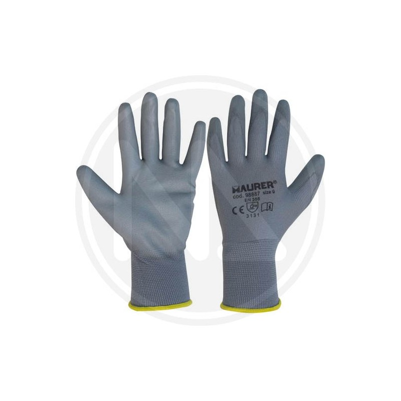 grey polyurethan WORK gloves "seattle" maurer