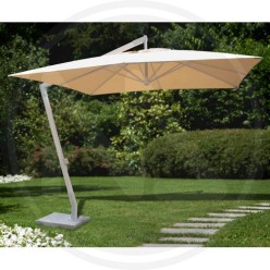ALUMINIUM- WHITE WOOD LATERAL GARDEN UMBRELLA "ALICANTE" PAPILLON