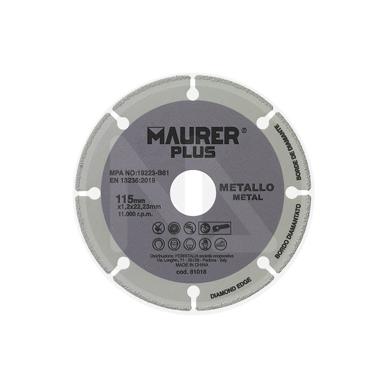 DISCO diamantato TAGLIO UNIVERSALE MAURER plus