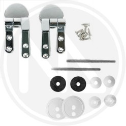chromium plated steel hinges AND FIXING for bath wc seat MAURER