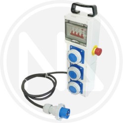 QUADRO ASC CANTIERE 3 PRESE + PULSANTE EMERGENZA MAURER PLUS