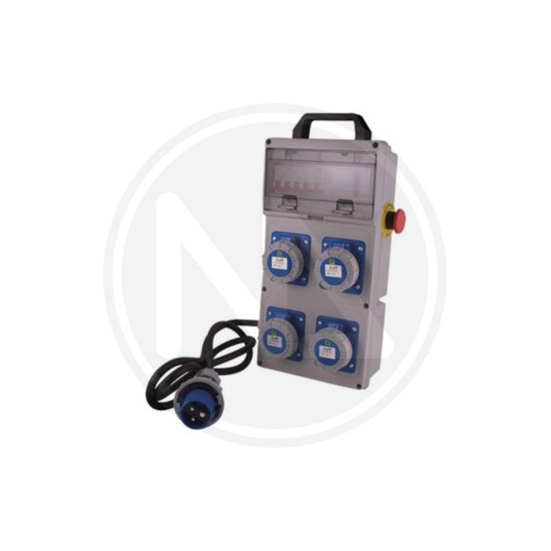QUADRO ASC CANTIERE 4 PRESE + PULSANTE EMERGENZA MAURER PLUS