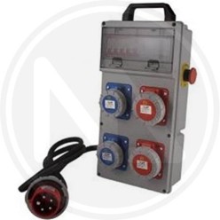 QUADRO ASC CANTIERE 2+2 PRESE + PULSANTE EMERGENZA MAURER PLUS