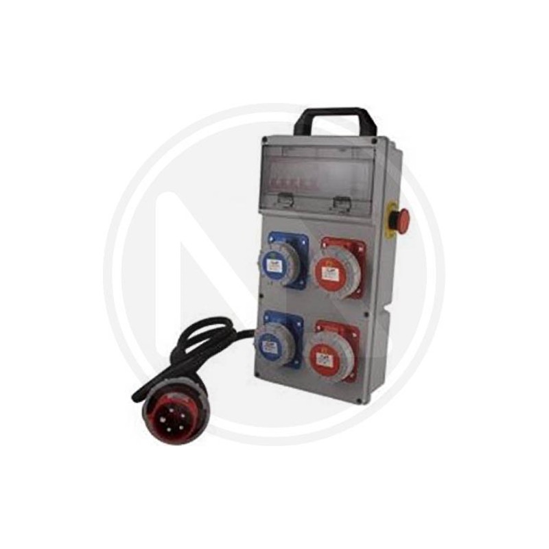QUADRO ASC CANTIERE 2+2 PRESE + PULSANTE EMERGENZA MAURER PLUS