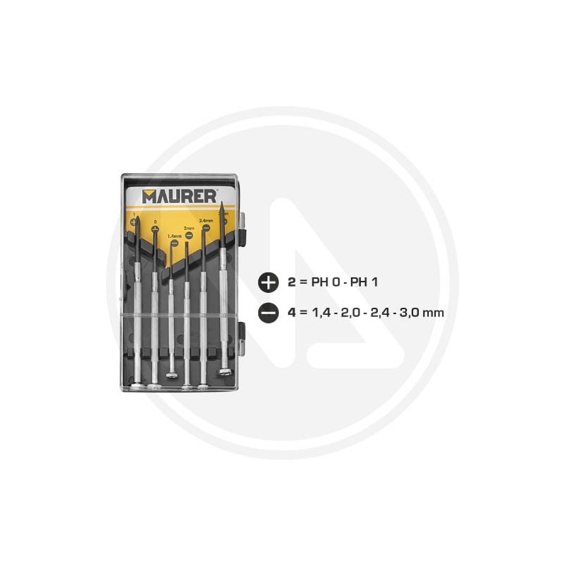MAURER WATCHMAKER SCREWDRIVERS IN SERIES OF 6 PCS