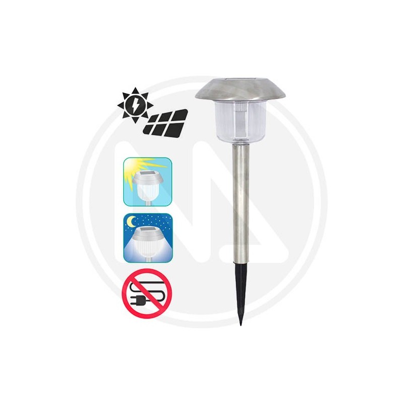 Solar lamp for garden "HELIOS INOX" papillon