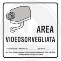 CARTELLO SEGNALETICo di informazione "AREA VIDEOSORVEGLIATA"