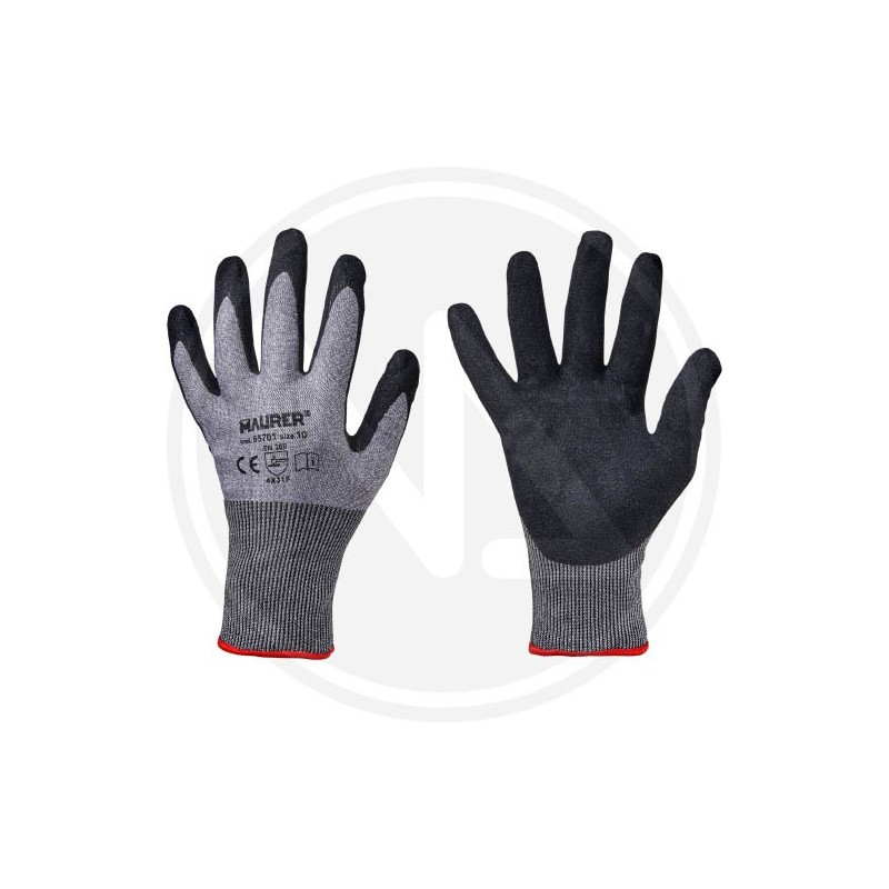 GUANTI DA LAVORO IN NITRILE SABBIATO "HD-SHIELD" MAURER