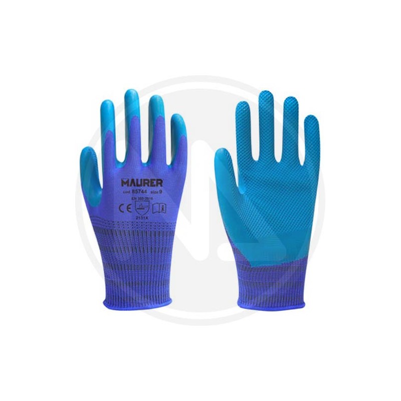 GUANTI LAVORO LATTICE BLU "3D-GRIP" MAURER