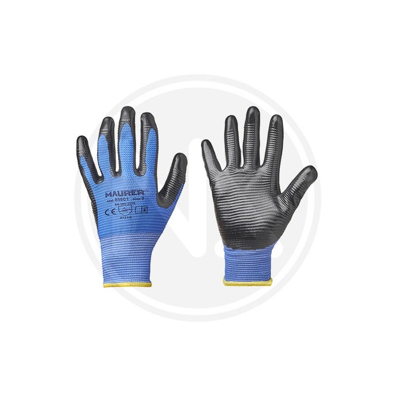 GUANTI LAVORO NITRILE BLU "NITRO-GRIP" MAURER