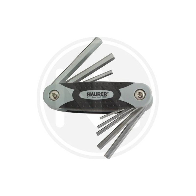 CHIAVI maschio ESAGONALI IN SERIE 8 pz. pieghevoli maurer PLUS