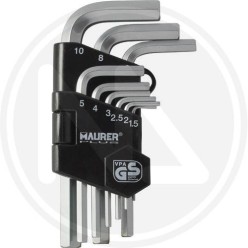 CHIAVI maschio ESAGONALI IN SERIE 9 pz. maurer plus