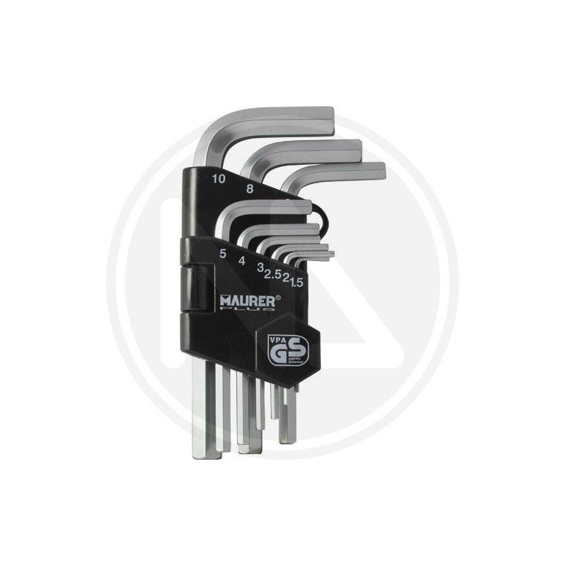 CHIAVI maschio ESAGONALI IN SERIE 9 pz. maurer plus